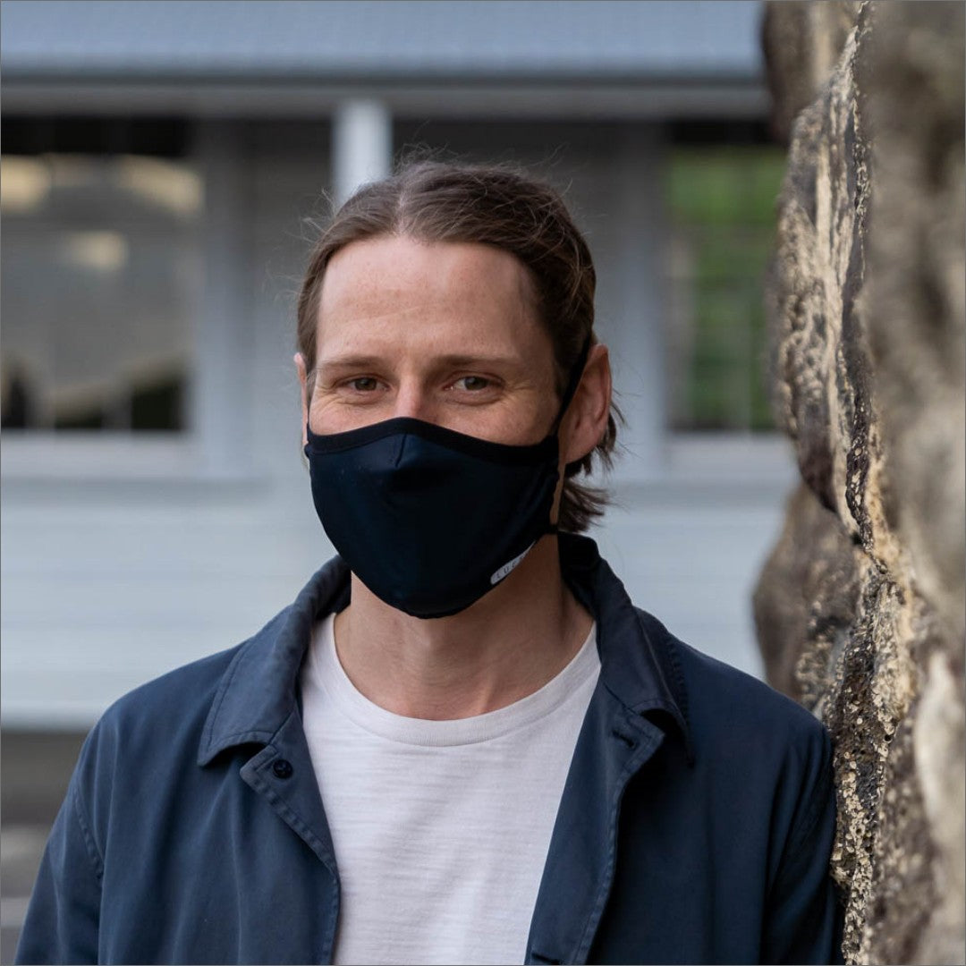LUCKEFit Travel Face Masks | Award-Winning ViralOff® | NZ Helix+ Filter | Black LUCKE