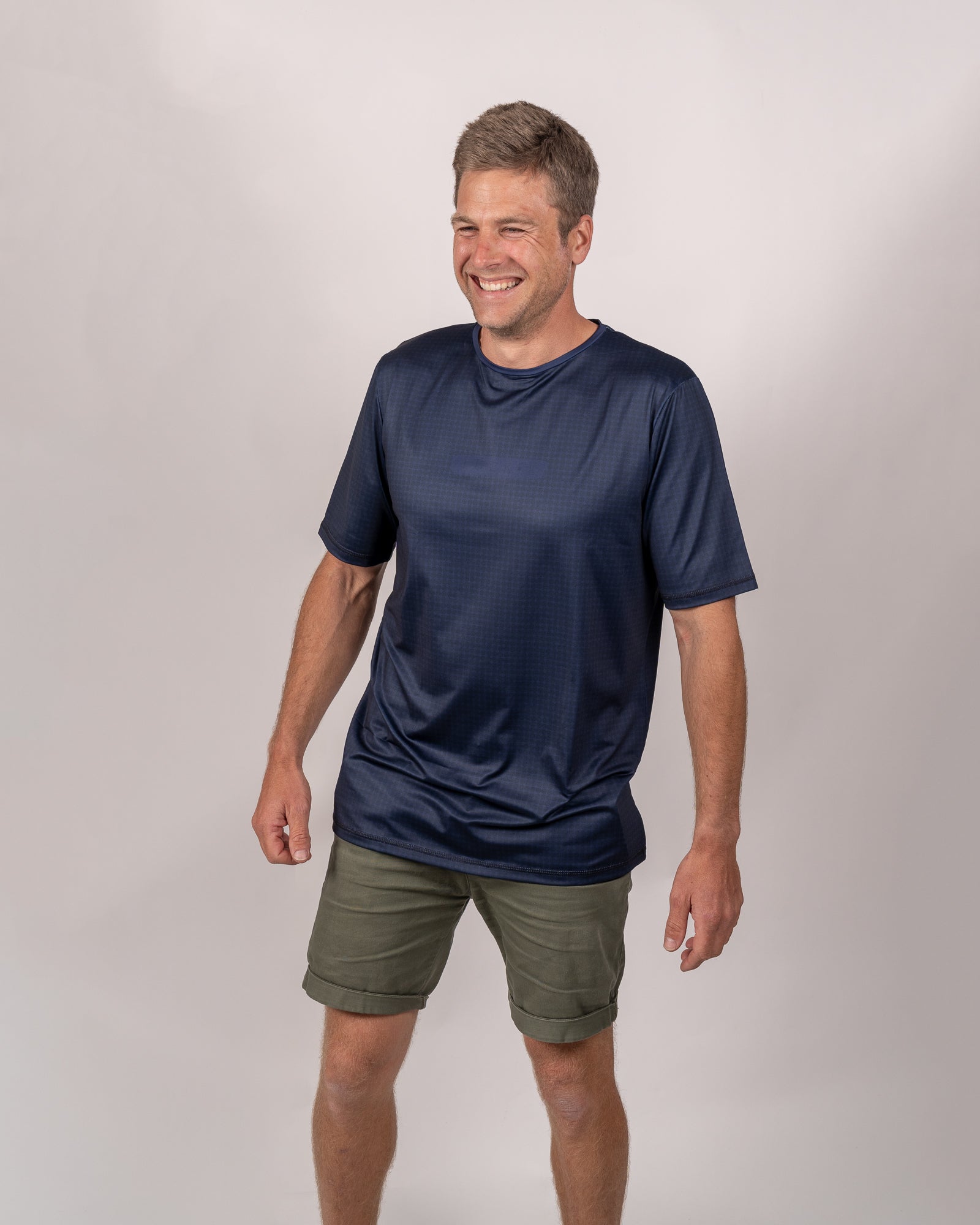 Deep Blue | Short Sleeve Tech Tee | Made From 92% Recycled Ground Coffee Polyester LUCK•E